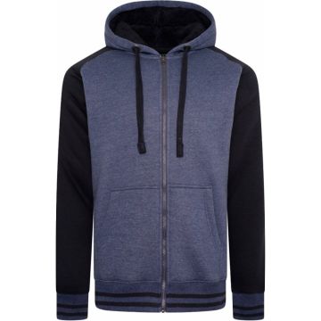 Kam Mens Big Size Raglan Sleeve  Zip Through Sherpa Fleece Hoody
