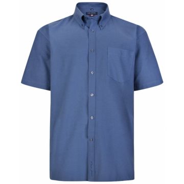 Kam Mens Big Size Plain Short Sleeve Oxford Shirt
