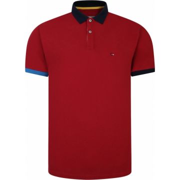Peter Gribby Mens Big Size Cotton Pique Polo With Contrast Collar And Cuff