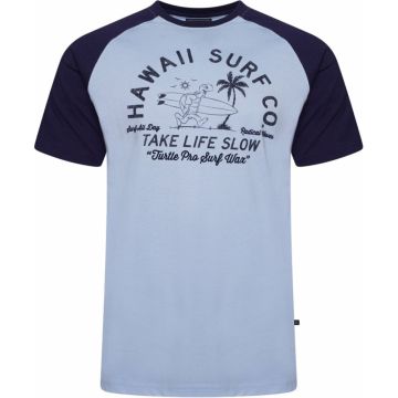 Kam Mens Big Size Crew Neck Hawaii Surf Print Raglan Sleeve TShirt