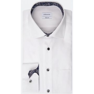 Seidensticker Mens Big Size Comfort Fit Plain Non Iron Formal Long Sleeve Shirt with Breast Pocket