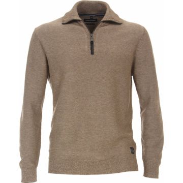 Casa Moda Mens Big Size Knitted Quarter Zip Cotton Cashmere Sweater