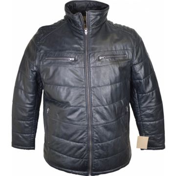 Redpoint Mens Big Size Soft Leather Stitch Leather Panelled Jacket