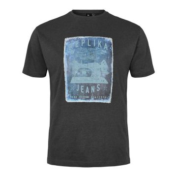 Mens Big Size Replika Jeans printed Vintage sewing machine Fashion T-shirt