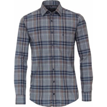 Casa Moda Mens Big Size Cashmere Feel Cotton Comfort Fit Casual Check Long Sleeve Shirt