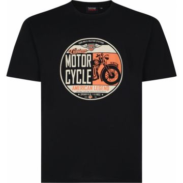 Espionage Mens Big Size Motor Cycle Print Cotton Crew Neck T Shirt