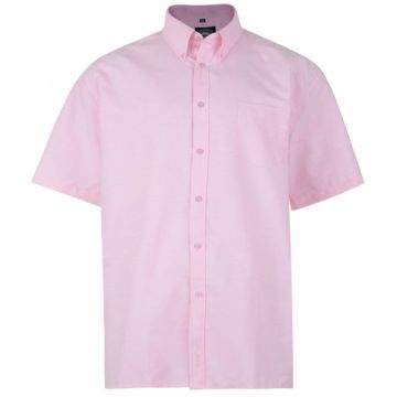 Kam Mens Big Size Plain Short Sleeve Oxford Shirt
