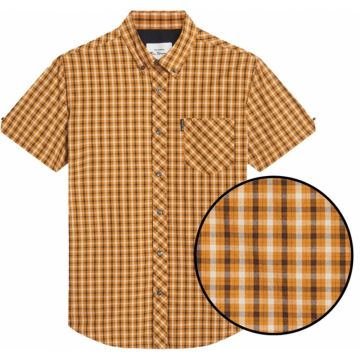 Ben Sherman Mens Big Size House Check Button Down Collar Short Sleeve Shirt With Breast Pocket