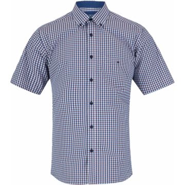 Douglas And Grahame Mens Big Size Check Cotton Button Down Collar Casual Short Sleeve Shirt