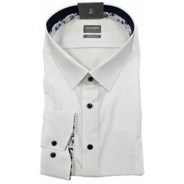Olymp Mens Big Size Comfort Fit Egyptian Cotton Long Sleeve Formal Shirt With Breast Pocket And Inner Cuff And Inner Collar Contrast Trim