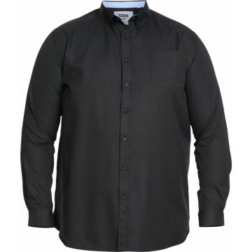 D555 Mens Big Size Oxford Button Down Collar Cotton Long Sleeve Shirt With Breast Pocket