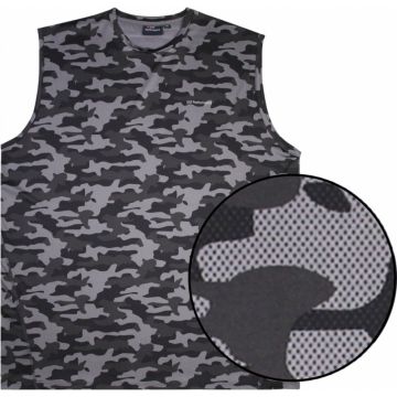 Espionage Mens Big Size Camouflage Print Performance Sleeveless Tee Vest
