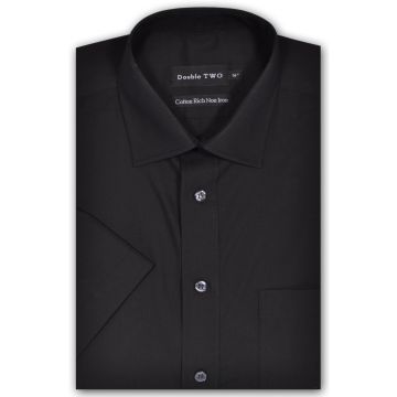 Double Two Short Sleeve Plain Formal Shirt
