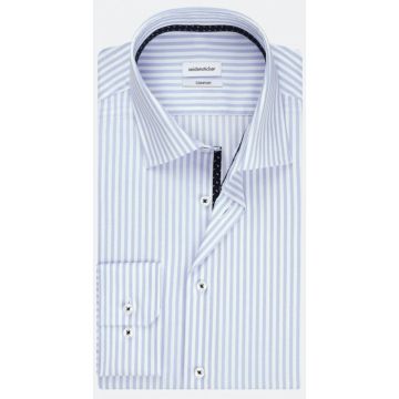 Seidensticker Mens Big Size Candy Stripe Comfort Fit Long Sleeve Formal Shirt With Breast Pocket