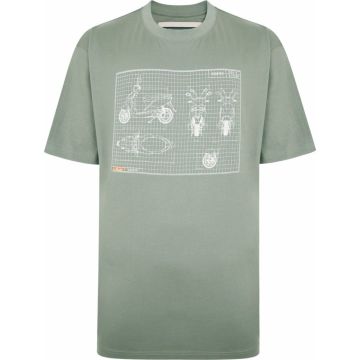 Ed Baxter Mens Big Size Scooter Print Cotton Crew Neck T Shirt