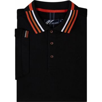 Mish Mash Mens Big Size Cotton Pique Polo With Pattern Contrast Collar And Cuff