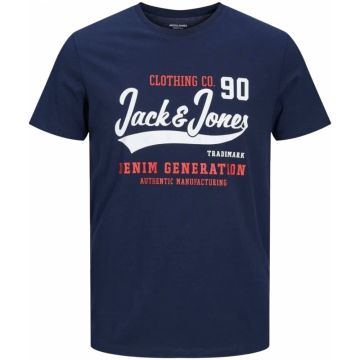Jack Jones Mens Big Size Superior Logo Print Cotton Crew Neck T Shirt